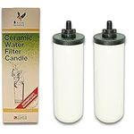 British Berkefeld Water Filter System with Activated Carbon - 2 x 7 Ultra Fluoride Ceramic Gravity Filter Cartridge Reduces Contaminants | WRAS Certified Drinking Water Candle Element| 8B76