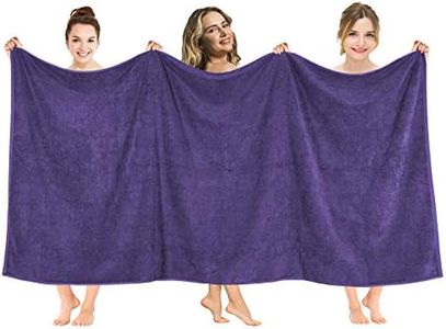 American Soft Linen Oversized Bath Sheet 40x80, Jumbo Large Bath Towels for Bathroom, 100% Ringspun Cotton Bath Sheet for Adults, Bath Sheets Towels, Purple Bath Sheet