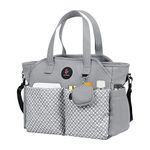 SUPROMOMI Diaper Bag Tote: Large Tote Baby Bag Boy Diaper Bag Stylish Girl Diaper Bag,Shoulder Mommy Bag Can Make Twins Diaper Bag and 2 Kids Diaper Bag Mom Hospital Bag Grey