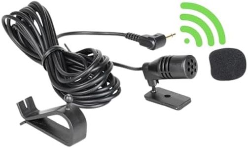 3.5 mm Microphone External Car Microphone, Compatible with Sony Boss JVC Kenwood Jensen Alpine Mic, for Vehicle Head Unit DVD GPS Bluetooth Audio Radio Stereo, 3 m Cable, Plug and Play