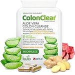 ColonClear - Colon Cleanse Detox - Aloe Vera Complex - 100 Vegan Capsules - Natural Stool Softener - Herbal Constipation Relief Tablets - Beet Fibre for Daily Bowel Movements and Normal Bowel Function