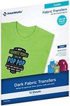 Printworks Dark Fabric Transfers, for All Colored Fabrics, Value Pack, 12 Sheets, Inkjet, 8.5 x 11 (00531)