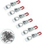 6 Pack Adjustable Toggle Clamp 4001,Adjustable Latch, Trailer Toggle Overcentre Latch Heavy Duty 330Lbs Holding Capacity Toggle Latches For Door Lid Jig, Tool Box Case (24PCS Screws)