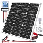 POWOXI 50W Solar Panel，12V Solar Panel Charger Kit + 8A Controller， Suitable for Automotive, Motorcycle, Boat, ATV, Marine, RV, Trailer, Powersports, Snowmobile etc. Various 12V Batteries.