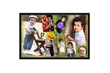 Pixelkari- Personalised Photo Collage with Frame (Multi, 16x24) , Wood