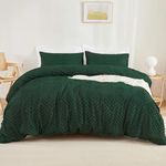 Litanika Emerald Green King Size Comforter Set, 3 Pieces Dark Green Tufted Boho Farmhouse Bedding Comforter Sets, Lightweight Fluffy All Season Comforter Bed Set (104x90In Comforter & 2 Pillowcases)