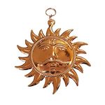 Effigy onlinehub Metal Vastu Sun Mask Wall Hanging Decorative Showpiece Sun Face Surya Face mukh Murti Idol Statue Sculpture Wall Hanging for Door Home Decor,Copper Color,1 Pieace