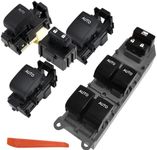 HIGH FLYING for Toyota Tundra 2007-2021 LED Lighted Power Window Switch Control Panel, Lock/Unlock Switch with Auto Down/Up, Kit of 4pcs Blue Light (NOT Fit 1794 Edition, Limited, Platinum)