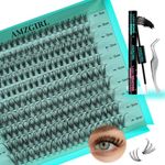 Lash Extension Kit 200PCS Lash Clusters 30D Curl 9-16mm Mix Eyelash Extension Kit with Waterproof Lash Bond and Remover,Individual Lashes with Lash Tweezers for Beginners at Home