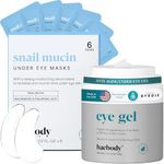 Baebody Advanced Snail Mucin Under Eye Masks (6 Pairs) & Eye Gel (1.7 oz) Cooling Under Eye Cream For Dark Circles, Puffiness and Bags under Eyes, Eye Cream Anti Aging & Hydrating