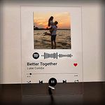 Shaivya Acrylic Customized Photo and song Glass Spotify Plaque with Iron Pin stand | Personalized Photo Music Frame with scannable code | Couple Romantic Gift Anniversary| 6 x 9 Inches