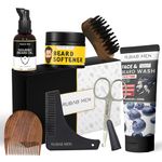 RUBAB MEN Ultimate Luxury Beard Gift Kit (Pack of 7)| Beard Growth Oil, Beard Wash, Beard Brush, Beard Shaper Tool, Grooming Scissor, Beard Softener & Beard Comb | Daily Self Care Upgraded