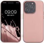 kwmobile Case Compatible with Apple iPhone 14 Pro Case - Soft Slim Metallic TPU Silicone Cover - Metallic Rose Gold