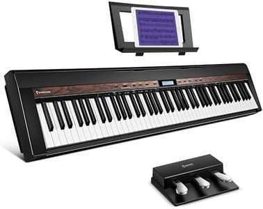 Starfavor Digital Piano 88 Keys Weighted with Hammer Action, 2x30W Speakers, 200 Rhythms, 238 Tones, SP-150W Electric Piano Keyboard for Beginners with Sustain Pedal, Wood Grain Pattern