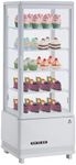 ACONEE Commercial, 3.46 Cu.Ft. Refrigerator Display Case Countertop Fridge, Upright Beverage Merchandiser Adjustable Shelves, Interior Lighting, White