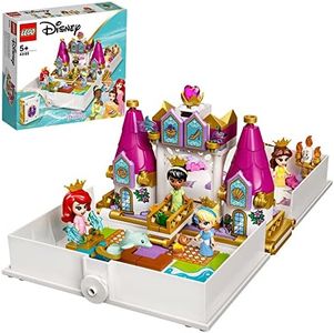 LEGO® Disney Ariel, Belle, Cinderella and Tiana’s Storybook Adventures 43193 Building Kit; A Fun Buildable Toy for Kids