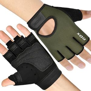 RDX Weight Lifting Gloves Gym Fitness Workout, Anti Slip Palm Protection Half Finger Exercise Glove for Powerlifting Deadlifting Bodybuilding Calisthenics Cycling Rowing Climbing Training, Men Women