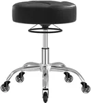 Rolling Stool Heavy Duty 400lb: Super Soft Seat Cushion,360° Swive,Height Adjustability,No Squeaky Noises,No Tip Over,New Upgraded Stool Salon Stool Chair, Tattoo Facial Massage Spa Medical (Black)