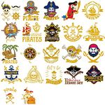 Ooopsiun Glitter Pirate Temporary Tattoos for Kids,Pirate Theme for Boys and Girls Birthday Party Supplies, Summer Pool Party, Beach Party Favors + Tropical Decor