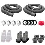 FibroPool Universal Pool Hose Install Kit - Attach and Adapt Most Equipment to 1.5" Connections - Compatible with Heaters, Heat Pumps, Pumps and Filters - Convert Intex Fittings to Standard