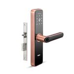 QUBO Smart Door Lock Essential from Hero Group | 6-Way Unlocking | Fingerprint | PIN | RFID Card | Bluetooth Mobile App | Mechanical Key | OTP Access | 1 Year Brand Warranty | (Copper)