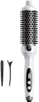 Wavytalk Blowout Boost Thermal Brush, 1.5 inch Heated Round Brush for Blowout Look, Negative Ion Technology, Ceramic Tourmaline, 5 Temperature Settings, Dual Voltage, White