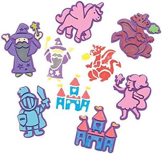 Baker Ross FE537 Fairy Tale Craft Foam Stampers - Pack of 10, Craft Stamps, Stamp Sets for Children, Ideal for Kids Arts and Crafts Projects