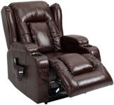 Recliner Lift Massage Chair Electric 8 Point Massage Heated Vibrating Armchair Lounge Sofa Brown