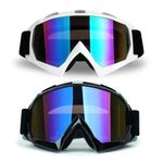 XYOP ATV Goggles Dirt Bike Goggles 2-Pack Wide Vision Riding goggles Motorcycle Motocross Goggles Off-Road Goggles UTV Goggles Skiing Goggle UV400 Windproof Glasses for Men Women Youth Kids Color Lens