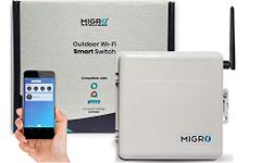 Migro Outdoor Smart Wi-Fi Outlet Box, Heavy Duty 50A Resistive 240VAC 40A 10HP Pool Heater, Wireless Pump Control, Timer Switch, Compatible with Smart Phone, Alexa, Google Home, IFTTT UL Listed