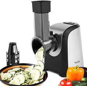 Voluker Electric Vegetable Slicer, Electric Cutter, Multifunctional Grater, Vegetable Rasp, 150 Watt, Stainless Steel Drums, 4 Cone Blades (Silver)