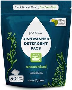 Puracy Dishwasher Pods, Natural Dishwasher Detergent, Free & Clear Dish tabs - Enzyme-Powered, Spot & Residue Free - TikTok Trend Items, Must Haves from TikTok Made Me Buy It (Free & Clear, 50 Count)