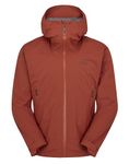 Rab Men's Downpour Light Jacket Lightweight Waterproof Hooded Coat for Hiking & Trekking - Tuscan Red - Large