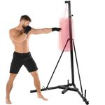 Clevich Height Adjustable Punching Bag Stand, Heavy Duty Boxing Bag Stand, Heavy Bag Stand Steel Sandbag Rack Independent to 150 lbs for Home Gym Fitness (Only Stand)