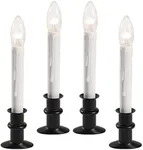 612 Vermont Ultra-Bright LED Window Candles with Timer, Battery Operated, Slim-Line Metal Base, VT-2813-OW-4R (Matte Onyx, Pack of 4)