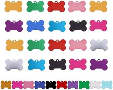 yiwoo 30 PCS Blank Dog TagsPet ID Tag Bone Shape, Aluminum Alloy for Dogs and Cats Pet Tag(38mm), Multicolor