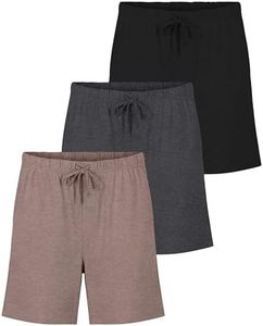 3 Pack: Men's Big and Tall Cotton Jersey Knit Shorts Sleep Bottoms Sleepwear PJ Pijama para Hombres Drawstring Waistband Pockets Modal Button Fly Essentials Lounge Pajama PJ - Set 2, 4X