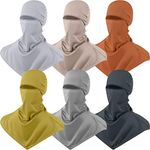 6 Pieces Balaclava Face Mask Cover Breathable Long Neck Covers for Men Women Outdoor Sports UV Sun Protection (Black, Gray, Light Gray, Orange, Yellow, Beige)