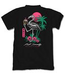 Riot Society Men's Short Sleeve Graphic Fashion T-Shirt, Tropical Skeleton Flamingo (Black), Large