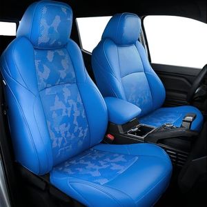 Carlimeki Leather Seat Covers Custom Fit for Tacoma Gen 4th (2024-2026) Double Cab, for SR, SR5, TRD PreRunner, TRD Sport, TRD Off-Road, Limited, Trailhunter - Armrest Covers Included - Fully Covered