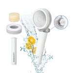 Shower Head with Handheld, Vitamin C Shower Head [ 3-STEP of Water Purifying - Vitamin C Gel, Carbon filter, Sediment filter ] High Pressure, On Off Switch, Made in Korea - Pure White