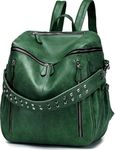 Comfabie Leather Backpacks for women | College Bags | Office | Work | Travel | Casual Daypacks | Regular Use | Birthday Gifts for Girls | Handbag Shoulder Purse Bags for Women & Girls (Green)