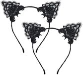 YIAJIA 2 Black Lace Cat Ears Headba