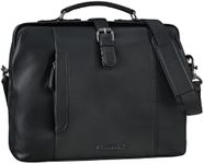 STILORD 'Casey' Vintage Handbag Leather Women Men Doctor Bag Genuine Leather Shoulder Bag Retro Satchel Crossbody With Hinged Opening Unique, Colour:black