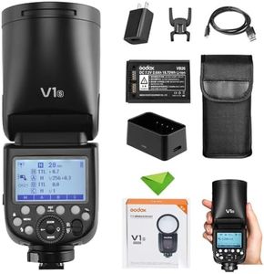 Godox V1 V1-S Flash for Sony Camera TTL Flash Speedlite 1/8000 HSS, 480 Full Power Flashes, 1.5s Recycle Time, 76Ws 2600mAh Li-ion Battery Round Head Flash Godox Flash Speedlight for Sony Cameras