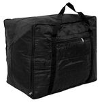 Bagzee Jumbo Attachi Bag in Soft Parachute Material, Blanket Cum Suitcase Bag (Black, Pack of 3)