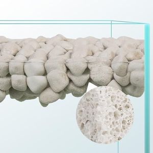 UPETTOOLS Aquarium Biological Filter Media, 1.2 Inch Floating Ceramic Bio Media with Porous Massive Surface Area for Freshwater and Saltwater Fish Tank