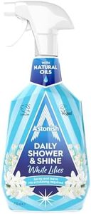 Astonish Daily Shower Shine White Lilies Cleaning Spray - No Scrub After Shower Spray Foam Prevents Watermarks & Limescale Buildup - Vegan Cruelty-Free Household Cleaning Products, 750ml Spray Bottle