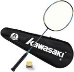 Kawasaki Badminton Racket Professional Graphite Badminton Set Lightweight High Tension Racquet for Attack & Defense-Passion P22 with Carrying Bag & Hand Grip (Get Strung)