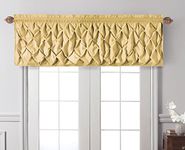 VCNY Home | Carmen Collection | Window Valance with Rod Pocket - Stylish Lattice-Smocked Diamond Design for Kitchen, Bedroom, or Living Room, Yellow 60" x 20"